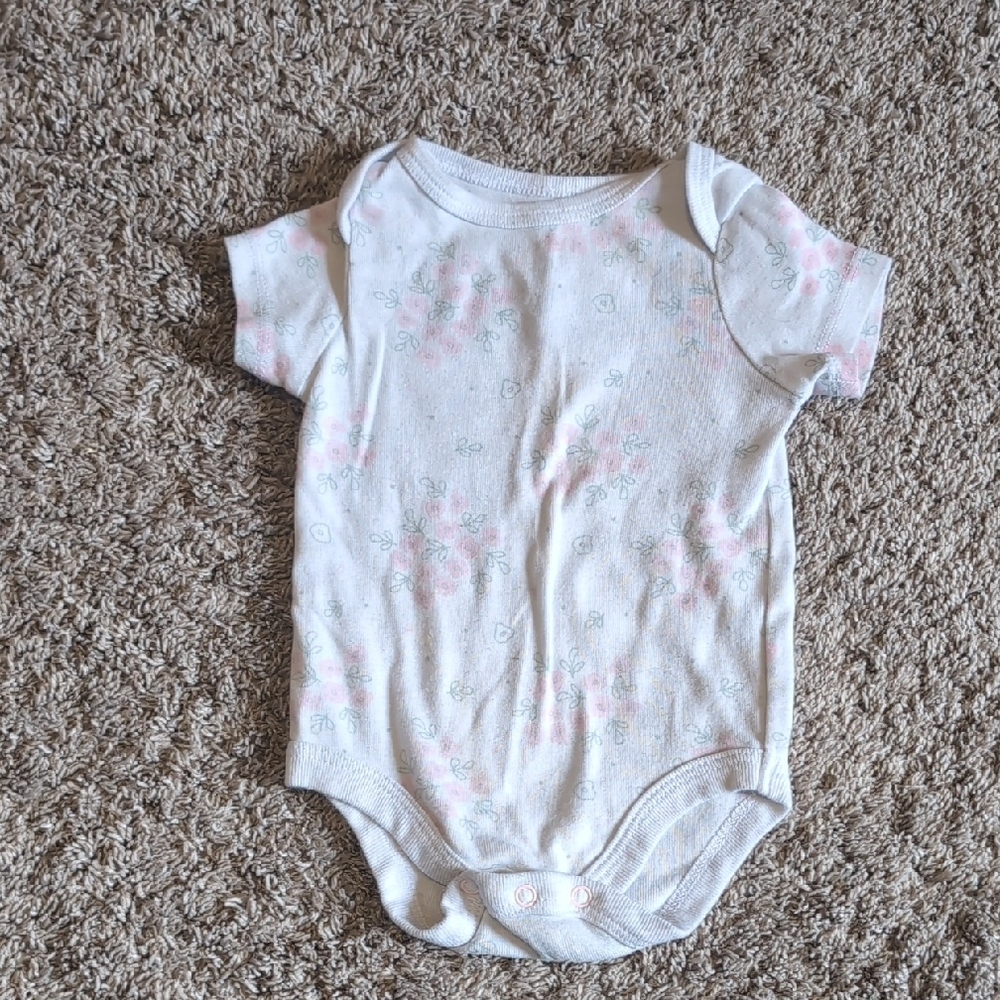 Okie Dokie White and Pink Bodysuit Essential One Piece